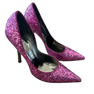 GUESS Pink Glitter Sparkle Women's Carrie Stiletto Heels size 9.5